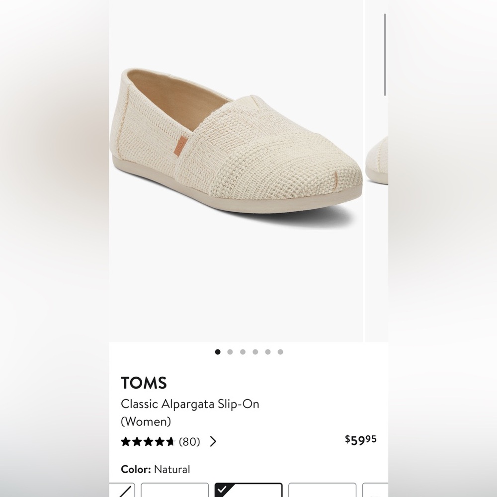 Toms Classic Alpargata Slip-on in Natural